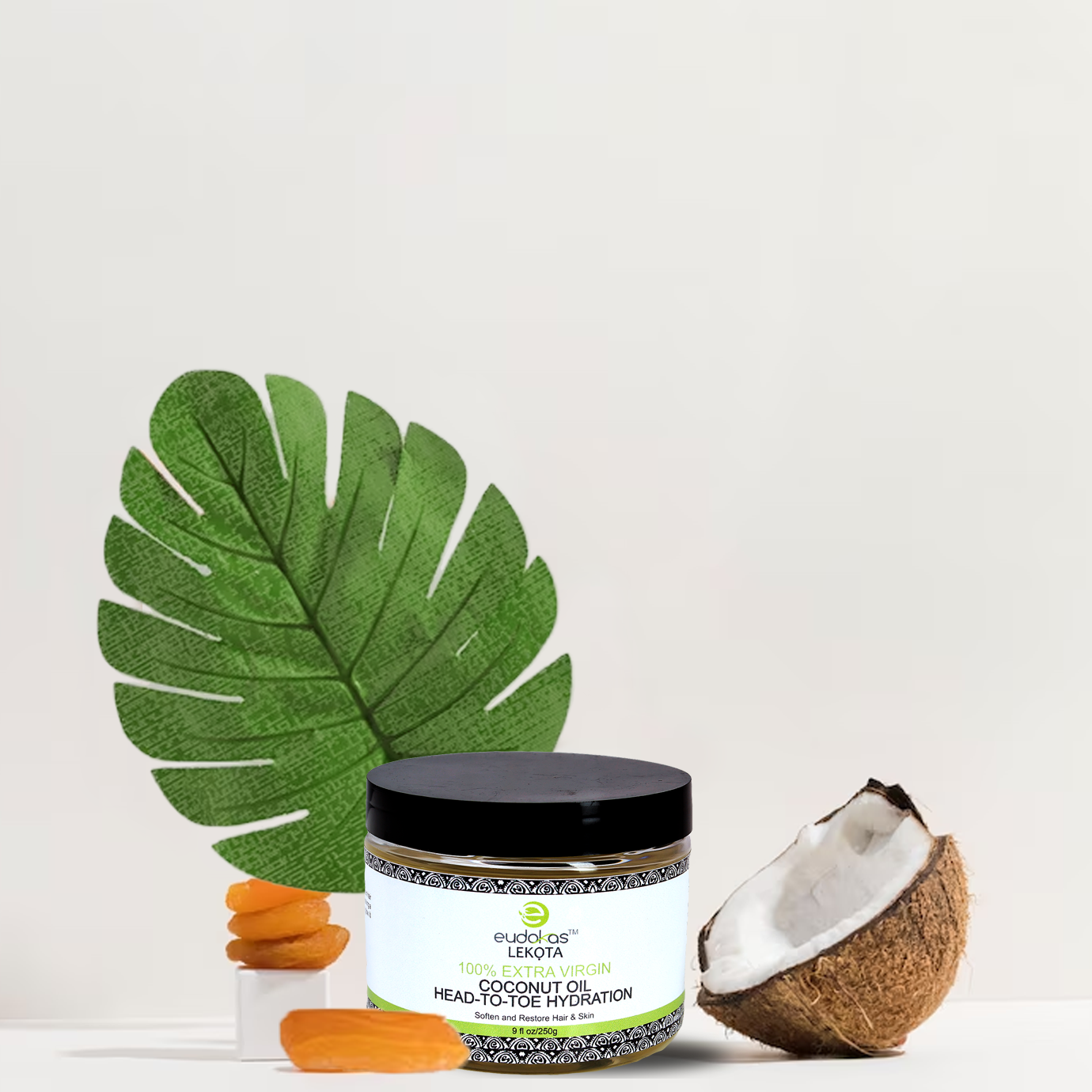 Eudokas Lekọta 100% Extra Virgin Coconut oil.